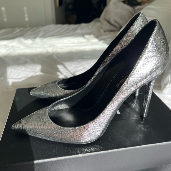 Saint Laurent Anja 105mm Metallic Heels - Picture 3 of 14